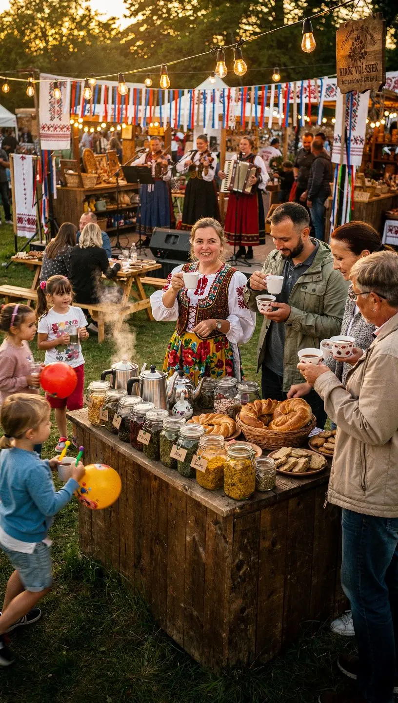 Kolekcia rôznych bylinných čajov usporiadaných v drevenej krabici